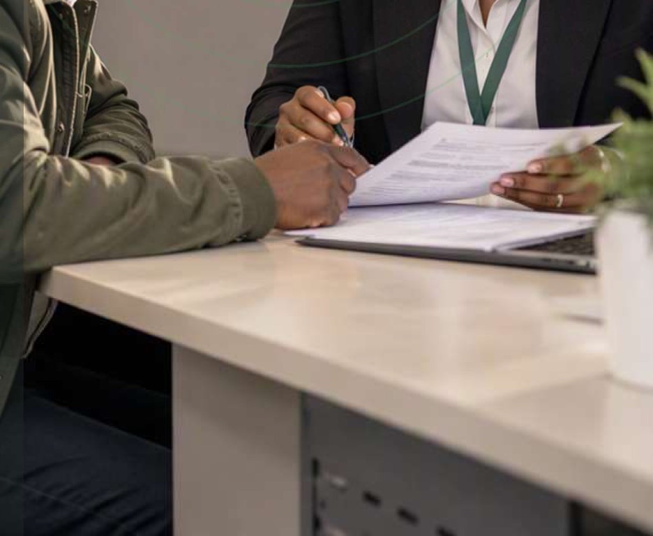 An UmusaConnect consultant walking a consumer through account information